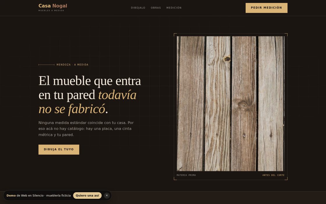 Captura de la web de Casa Nogal